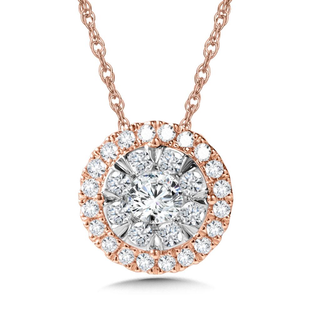 TWO TONE DIAMOND CLUSTER PENDANT Birmingham Jewelry Pendant Birmingham Jewelry 