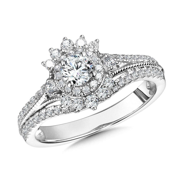 VINTAGE CHIC SPLIT SHANK HALO BRIDAL SET