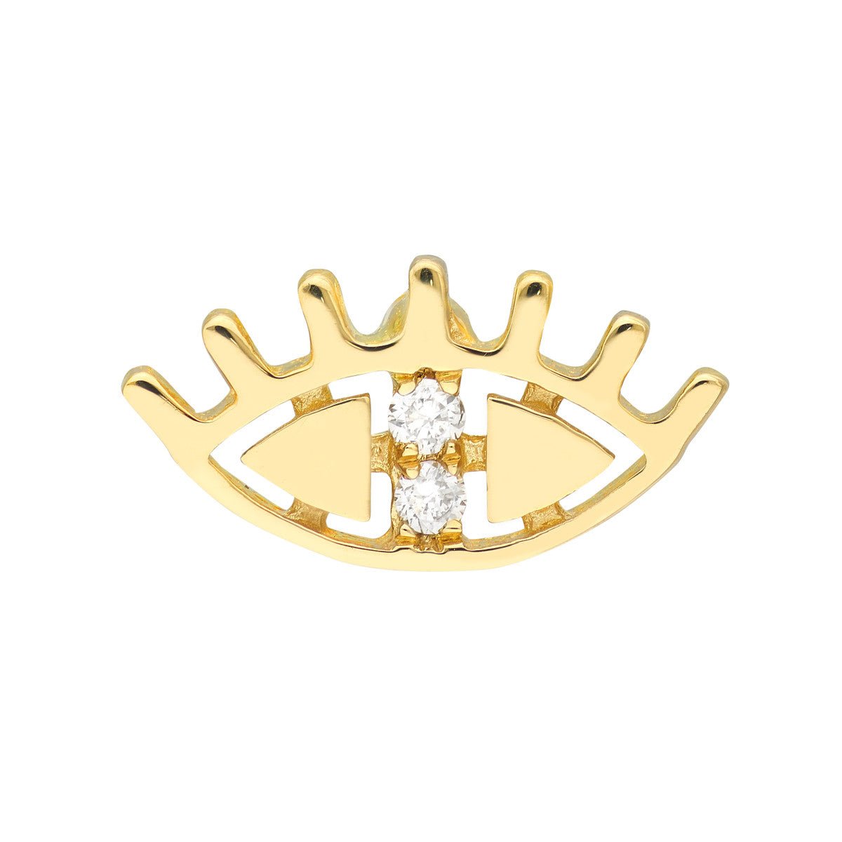Birmingham Jewelry - Yellow Gold 0.03ct Diamond Evil Eye Stud Earrings - Birmingham Jewelry