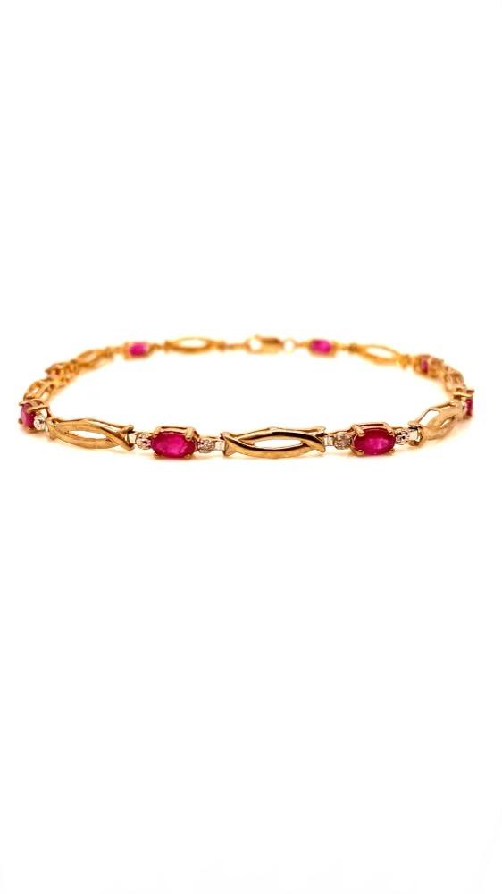Yellow gold ruby bracelet Birmingham Jewelry Color Bracelet Birmingham Jewelry 