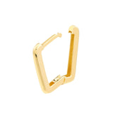 Birmingham Jewelry - Yellow Gold Square Frame Paper Clip Earrings - Birmingham Jewelry