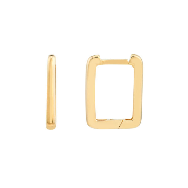 Birmingham Jewelry - Yellow Gold Square Frame Paper Clip Earrings - Birmingham Jewelry