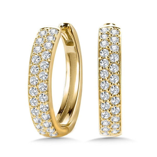 YELLOW ROUND DIAMOND HOOP EARRINGS Birmingham Jewelry Earrings Birmingham Jewelry 