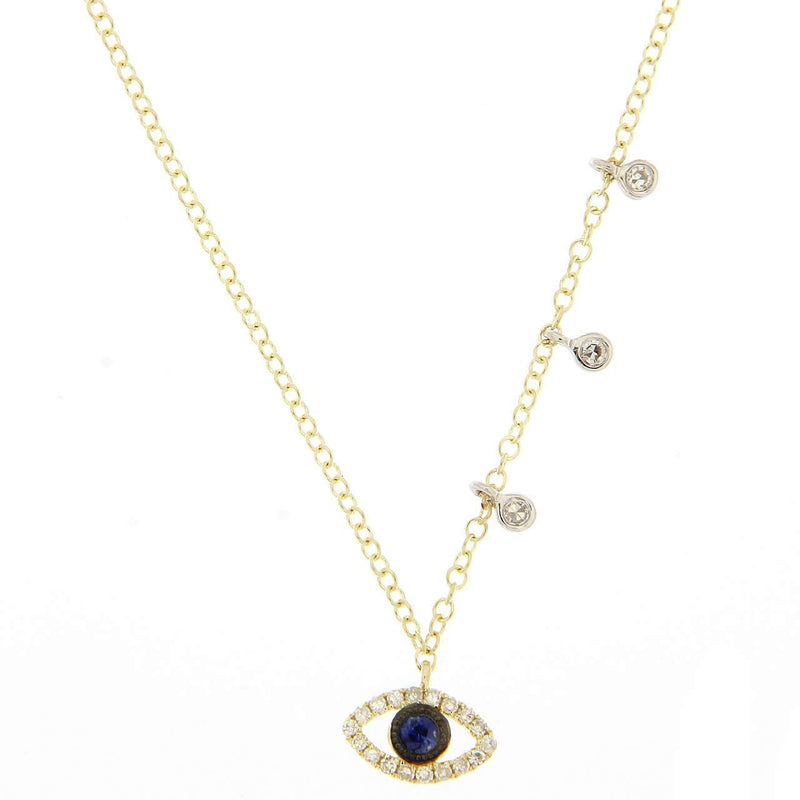 Evil Eye Necklace with Diamonds - BJN10152 Meira T Necklace Birmingham Jewelry 