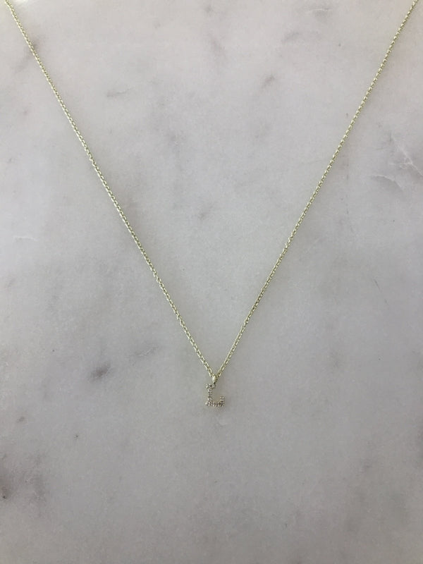 Mini Diamond Initial "L" Necklace - BJ1N5756 Meira T Necklace Birmingham Jewelry 