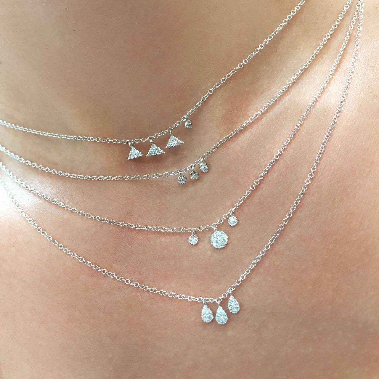 White Gold Diamond Disk Necklace - BJN10606 Meira T Necklace Birmingham Jewelry 