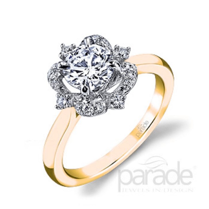 Parade Design - R3672/R1-YW Parade Design Engagement Ring Birmingham Jewelry 