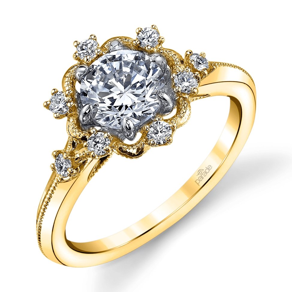 Parade Design - R3905/R1-YW Parade Design Engagement Ring Birmingham Jewelry 