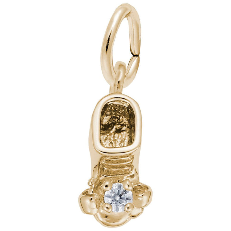 Rembrandt Charms - April Baby Bootie Charm - 0473-004 Rembrandt Charms Charm Birmingham Jewelry 