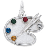 Rembrandt Charms - Artist Palette with Stones Charm - 8151 Rembrandt Charms Charm Birmingham Jewelry 