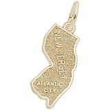 Rembrandt Charms - Atlantic City New Jersey Map Charm - 4883 Rembrandt Charms Charm Birmingham Jewelry 