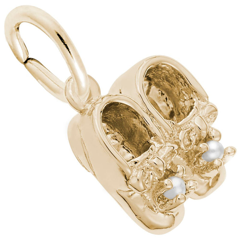 Rembrandt Charms - Baby Booties with Pearls Accent Charm - 0517 Rembrandt Charms Charm Birmingham Jewelry 