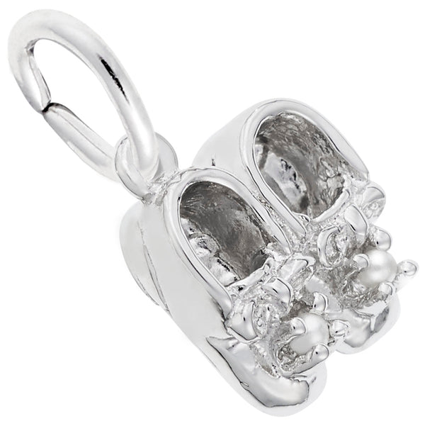 Rembrandt Charms - Baby Booties with Pearls Accent Charm - 0517 Rembrandt Charms Charm Birmingham Jewelry 