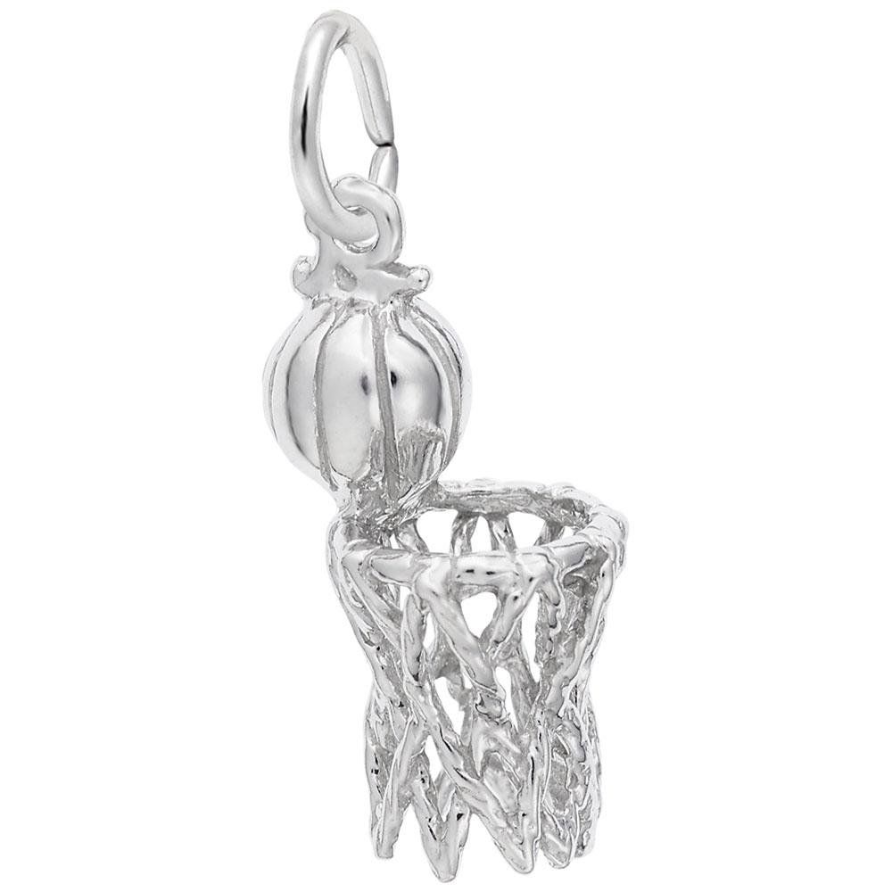 Rembrandt Charms - Basketball Hoop & Net Charm - 6497 Rembrandt Charms Charm Birmingham Jewelry 