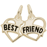 Rembrandt Charms - Best Friend Hearts Charm - 6596 Rembrandt Charms Charm Birmingham Jewelry 