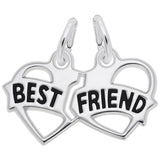 Rembrandt Charms - Best Friend Hearts Charm - 6596 Rembrandt Charms Charm Birmingham Jewelry 