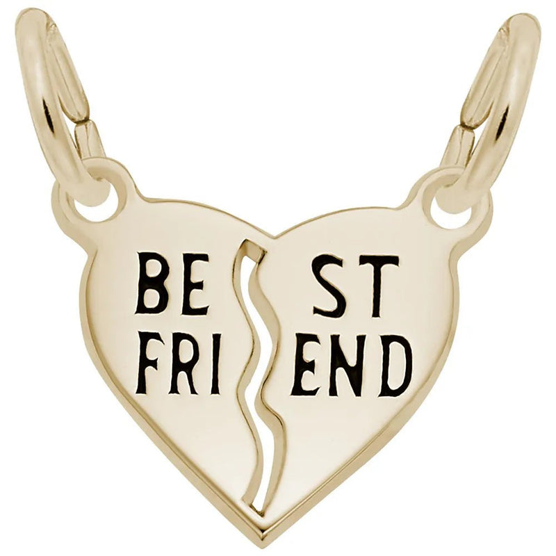 Rembrandt Charms - Best Friend Shared Heart Charm - 3405 Rembrandt Charms Charm Birmingham Jewelry 