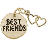 Rembrandt Charms - Best Friends Tag with Two Open Hearts Accent Charm - 8447 Rembrandt Charms Charm Birmingham Jewelry 