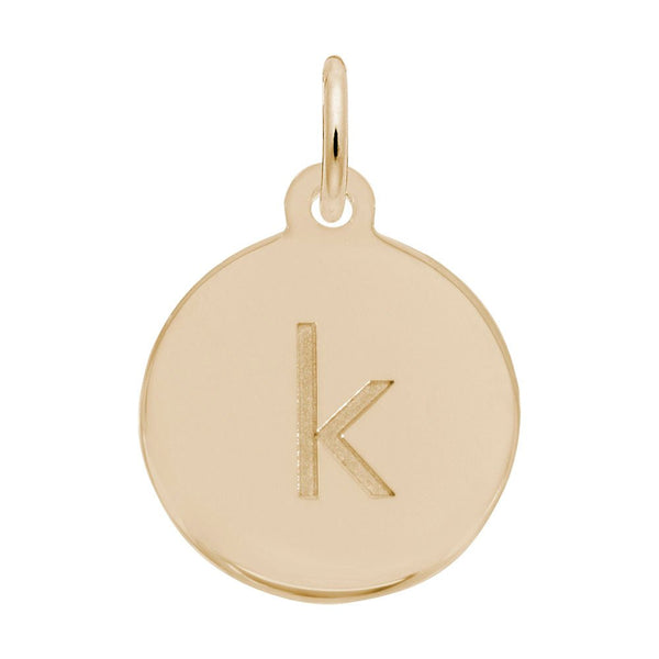 Rembrandt Charms - Block Initial Disc Charm-Letter K - 1895-011 Rembrandt Charms Charm Birmingham Jewelry 