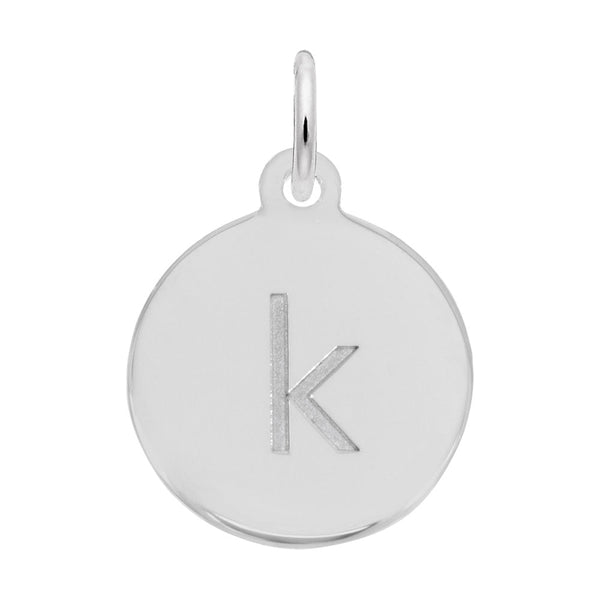 Rembrandt Charms - Block Initial Disc Charm-Letter K - 1895-011 Rembrandt Charms Charm Birmingham Jewelry 