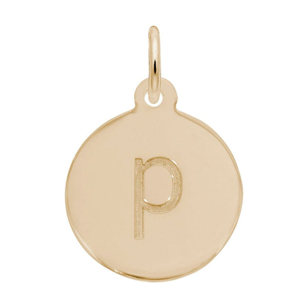 Rembrandt Charms - Block Initial Disc Charm-Letter P - 1895-016 Rembrandt Charms Charm Birmingham Jewelry 
