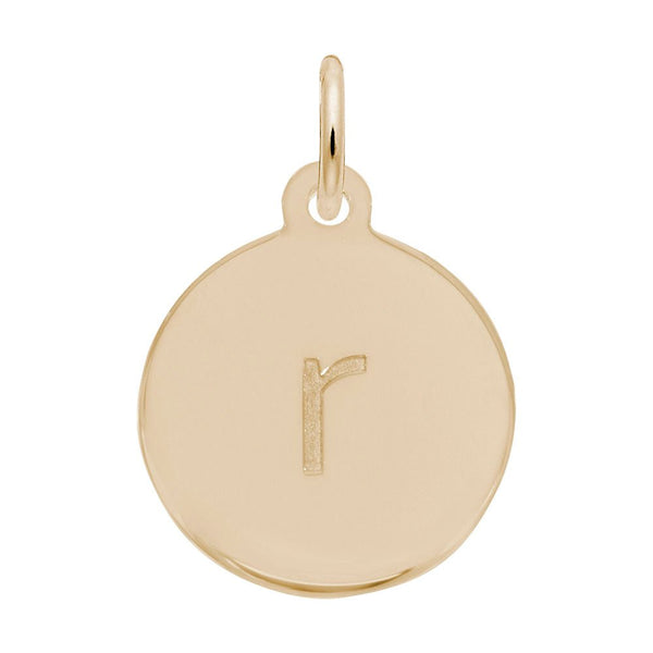 Rembrandt Charms - Block Initial Disc Charm-Letter R - 1895-018 Rembrandt Charms Charm Birmingham Jewelry 