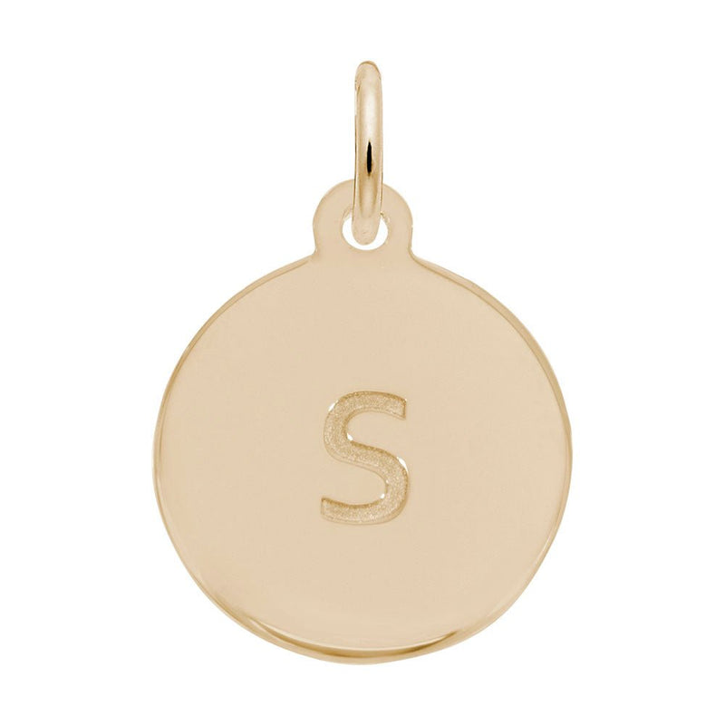 Rembrandt Charms - Block Initial Disc Charm-Letter S - 1895-019 Rembrandt Charms Charm Birmingham Jewelry 