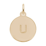 Rembrandt Charms - Block Initial Disc Charm-Letter U - 1895-021 Rembrandt Charms Charm Birmingham Jewelry 