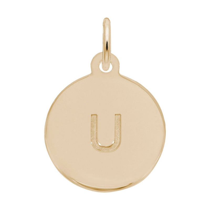 Rembrandt Charms - Block Initial Disc Charm-Letter U - 1895-021 Rembrandt Charms Charm Birmingham Jewelry 