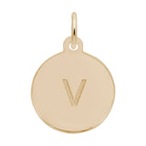 Rembrandt Charms - Block Initial Disc Charm-Letter V - 1895-022 Rembrandt Charms Charm Birmingham Jewelry 