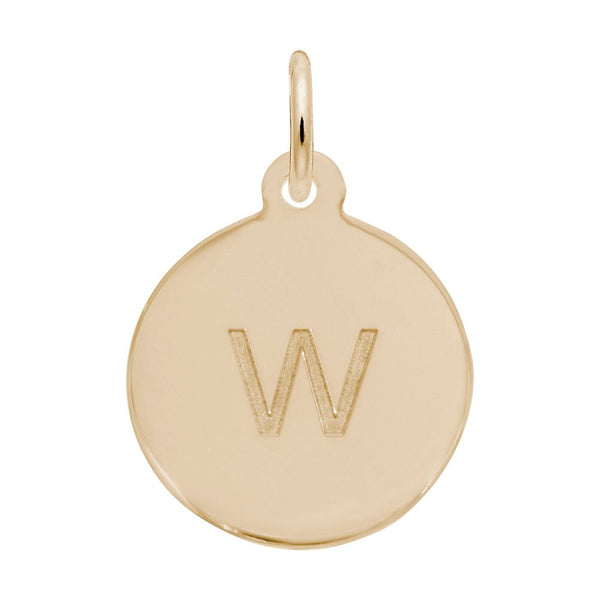 Rembrandt Charms - Block Initial Disc Charm-Letter W - 1895-023 Rembrandt Charms Charm Birmingham Jewelry 