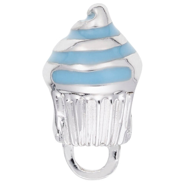 Rembrandt Charms - Blue Swirl Cupcake Charmdrop - 9187-002 Rembrandt Charms Charm Birmingham Jewelry 