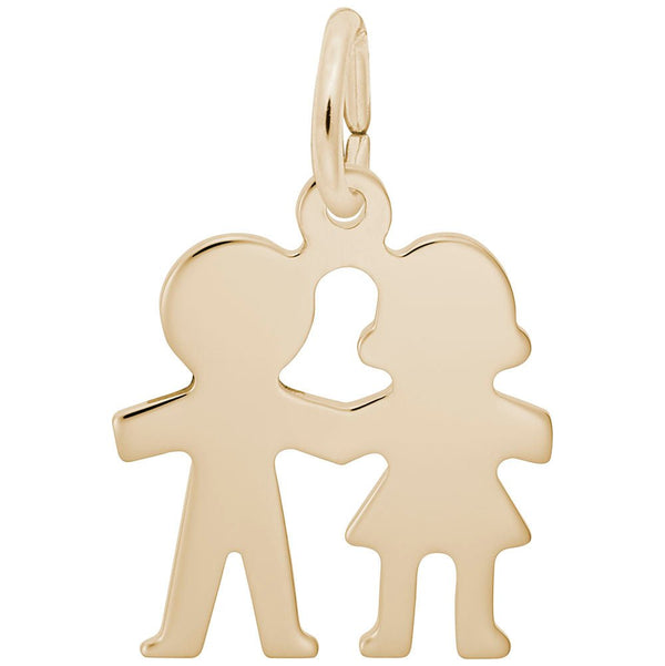 Rembrandt Charms - Boy & Girl Holding Hands Charm - 3570 Rembrandt Charms Charm Birmingham Jewelry 