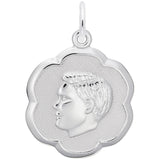 Rembrandt Charms - Boy’s Head Scalloped Disc Charm - 0943 Rembrandt Charms Charm Birmingham Jewelry 