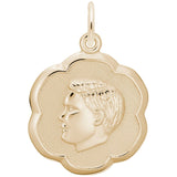 Rembrandt Charms - Boy’s Head Scalloped Disc Charm - 0943 Rembrandt Charms Charm Birmingham Jewelry 