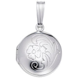 Rembrandt Charms - Circle with Flower Design Locket Charm - 8603 Rembrandt Charms Locket Birmingham Jewelry 