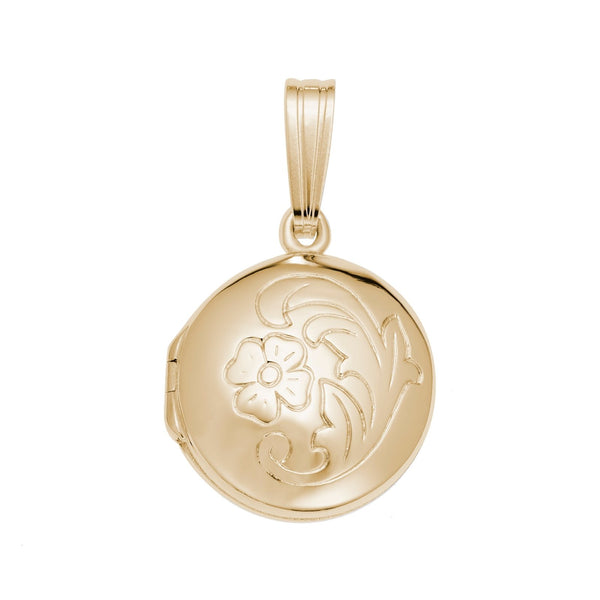 Rembrandt Charms - Circle with Flower Design Locket Charm - 8603 Rembrandt Charms Locket Birmingham Jewelry 