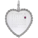Rembrandt Charms - Classic Twisted Rope Heart Calendar Charm - 4642 Rembrandt Charms Charm Birmingham Jewelry 