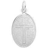 Rembrandt Charms - Cross Oval Disc Charm - 6599 Rembrandt Charms Charm Birmingham Jewelry 