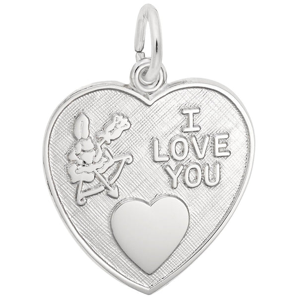 Rembrandt Charms - Cupid I Love You Heart Charm - 4064 Rembrandt Charms Charm Birmingham Jewelry 