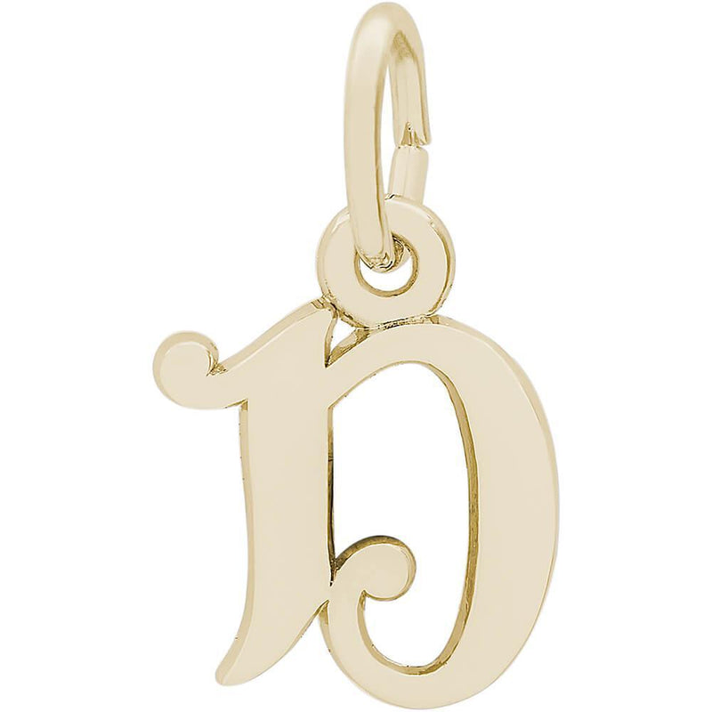 Rembrandt Charms- Curly Initial Accent Charm - 4765 "14K GOLD" Rembrandt Charms Charm Birmingham Jewelry 