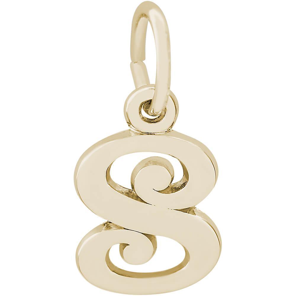 Rembrandt Charms- Curly Initial Accent Charm - 4765 "14K GOLD" Rembrandt Charms Charm Birmingham Jewelry 