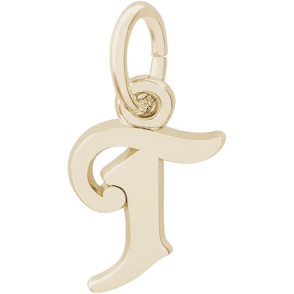 Rembrandt Charms- Curly Initial Accent Charm - 4765 "14K GOLD" Rembrandt Charms Charm Birmingham Jewelry 