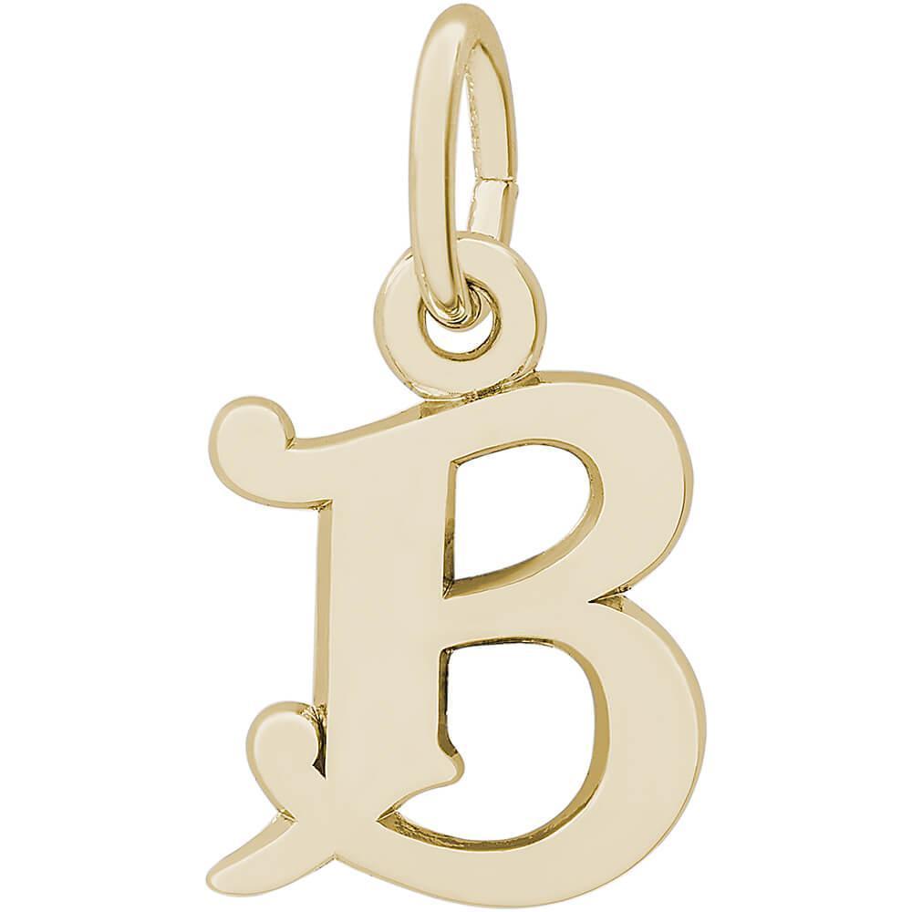 Rembrandt Charms- Curly Initial Accent Charm - 4765 "14K GOLD" Rembrandt Charms Charm Birmingham Jewelry 