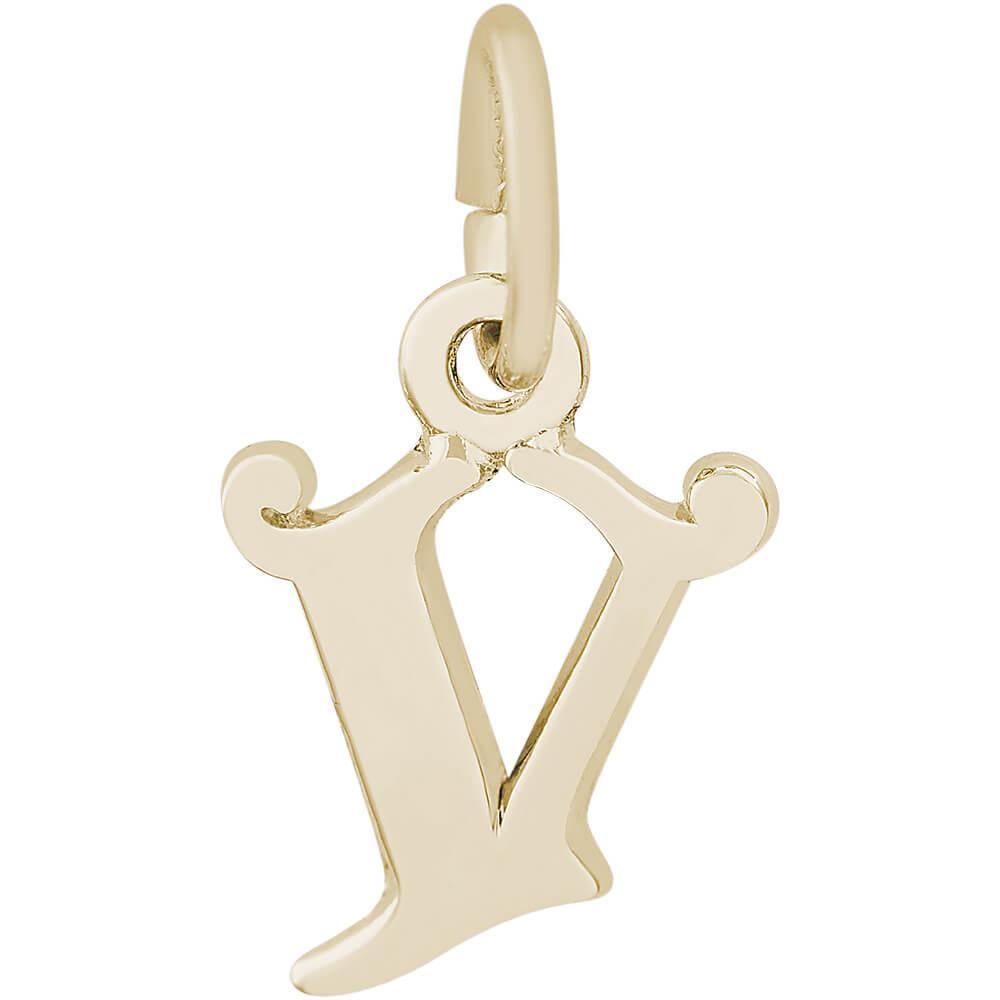 Rembrandt Charms- Curly Initial Accent Charm - 4765 "14K GOLD" Rembrandt Charms Charm Birmingham Jewelry 