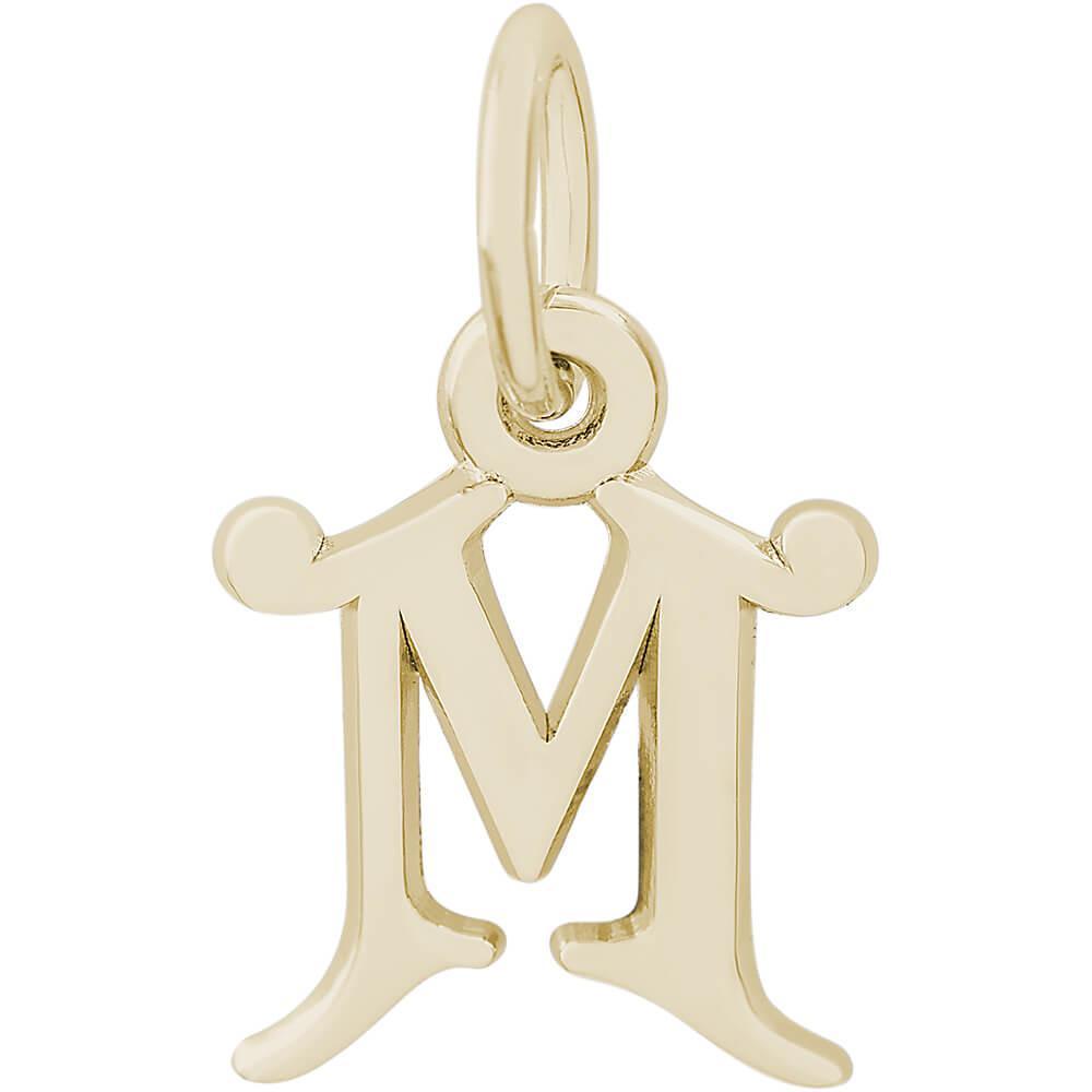Rembrandt Charms- Curly Initial Accent Charm - 4765 "14K GOLD" Rembrandt Charms Charm Birmingham Jewelry 