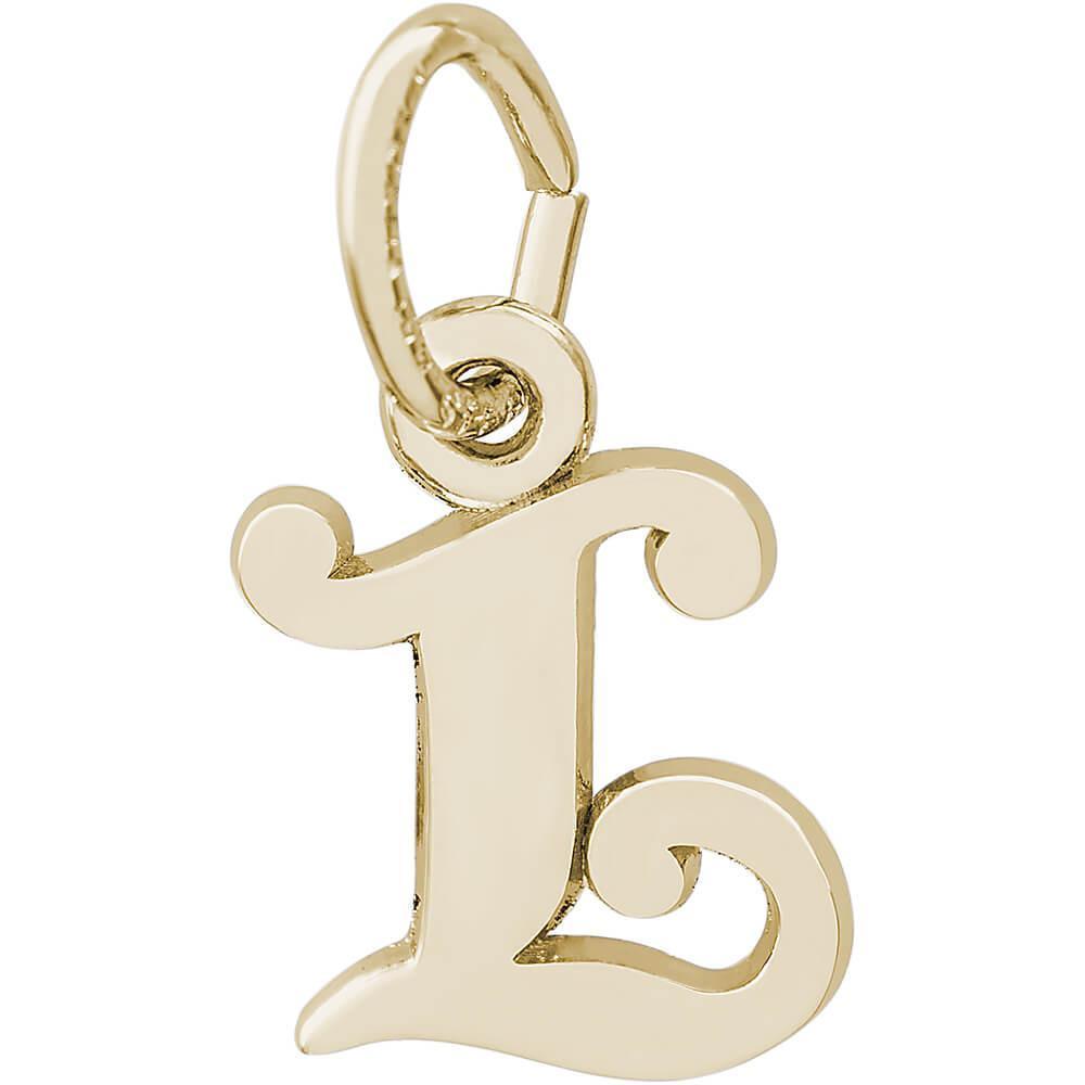 Rembrandt Charms- Curly Initial Accent Charm - 4765 "14K GOLD" Rembrandt Charms Charm Birmingham Jewelry 