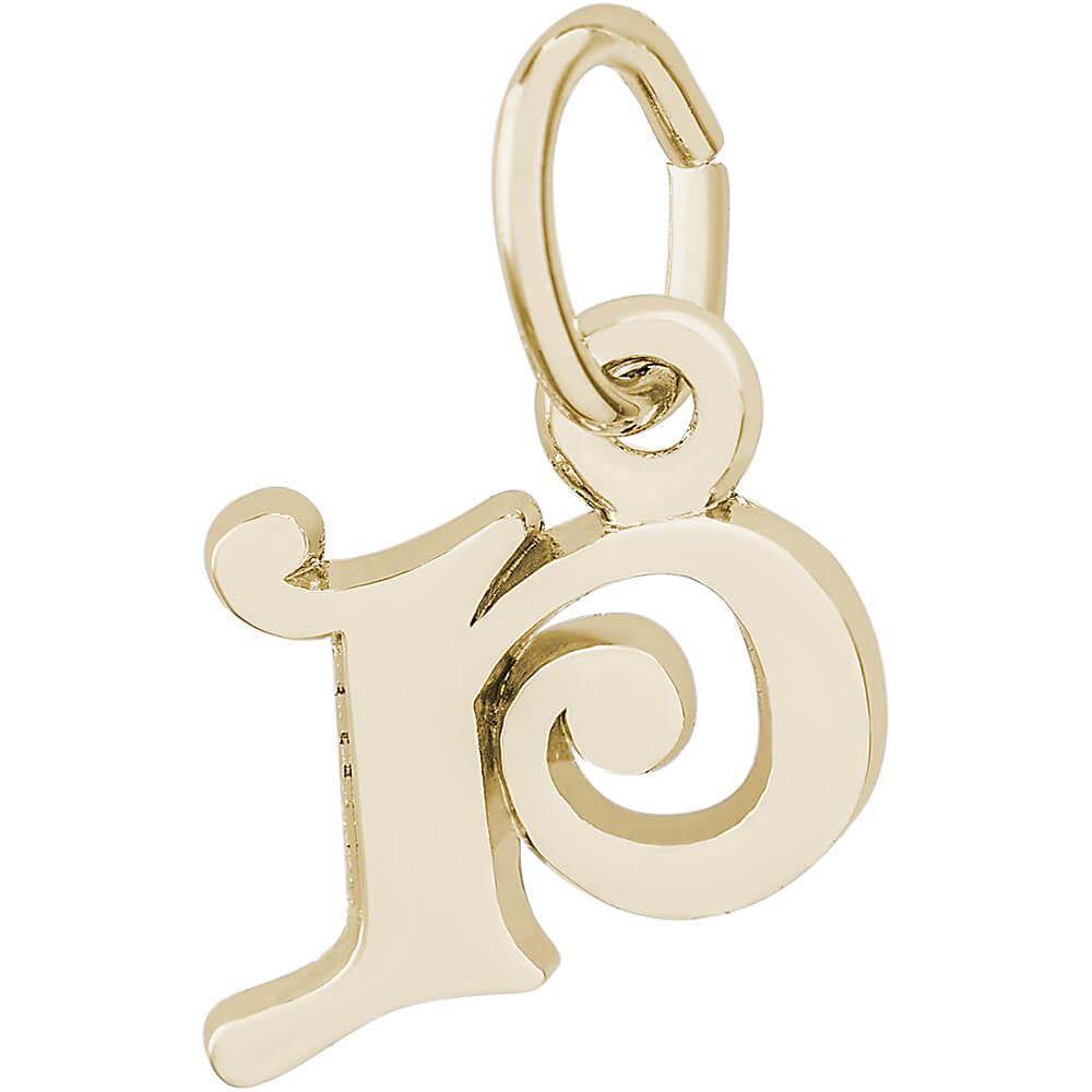 Rembrandt Charms- Curly Initial Accent Charm - 4765 "14K GOLD" Rembrandt Charms Charm Birmingham Jewelry 