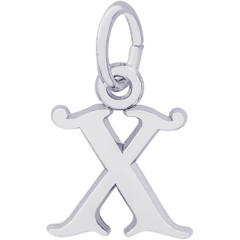 Rembrandt Charms - Curly Initial Accent Charm - 4765 "14K WHITE GOLD" Rembrandt Charms Charm Birmingham Jewelry 