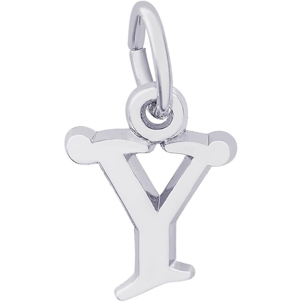 Rembrandt Charms - Curly Initial Accent Charm - 4765 "14K WHITE GOLD" Rembrandt Charms Charm Birmingham Jewelry 